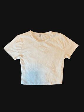 Garage Cream Ribbed Short Sleeve Tee